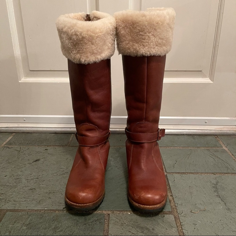 Leather UGG Boots with Fur